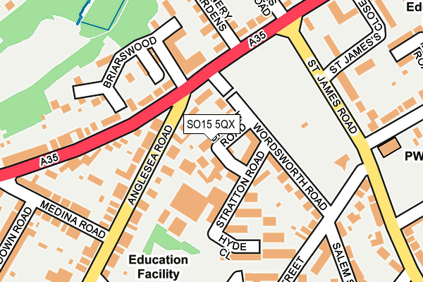 SO15 5QX map - OS OpenMap – Local (Ordnance Survey)