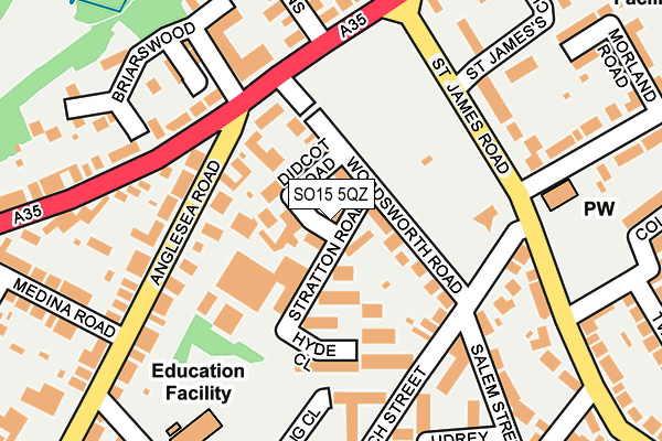 SO15 5QZ map - OS OpenMap – Local (Ordnance Survey)