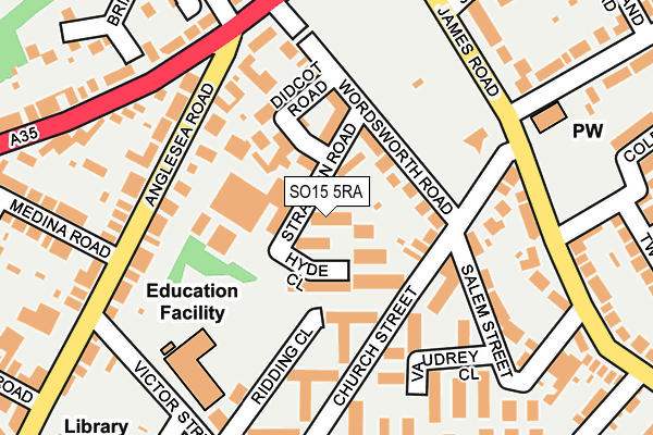 SO15 5RA map - OS OpenMap – Local (Ordnance Survey)