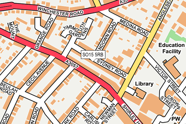 SO15 5RB map - OS OpenMap – Local (Ordnance Survey)