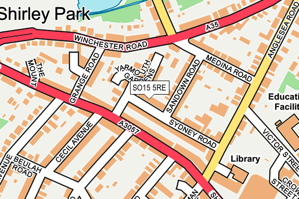 SO15 5RE map - OS OpenMap – Local (Ordnance Survey)