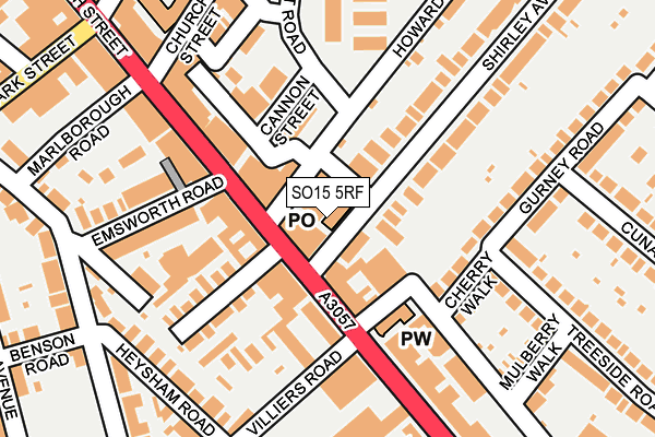 SO15 5RF map - OS OpenMap – Local (Ordnance Survey)