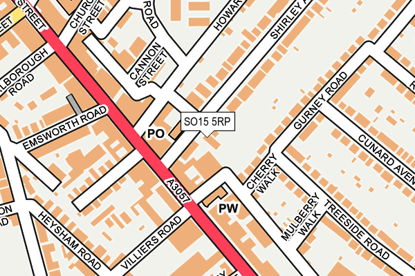 SO15 5RP map - OS OpenMap – Local (Ordnance Survey)