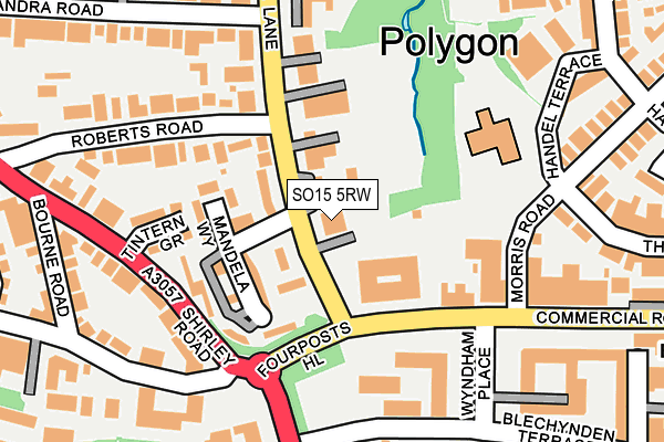 SO15 5RW map - OS OpenMap – Local (Ordnance Survey)