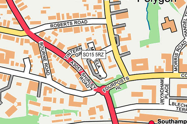 SO15 5RZ map - OS OpenMap – Local (Ordnance Survey)