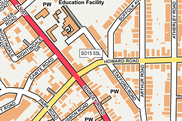 SO15 5SL map - OS OpenMap – Local (Ordnance Survey)