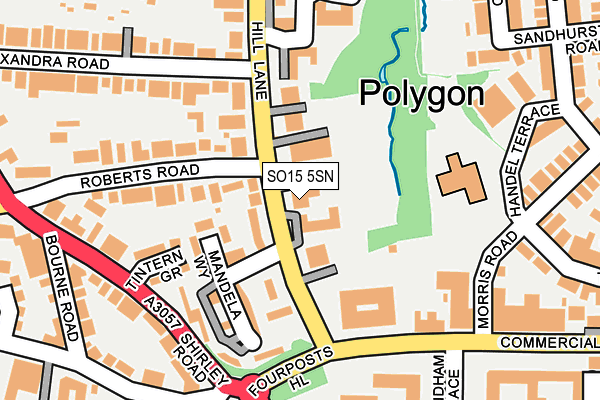 SO15 5SN map - OS OpenMap – Local (Ordnance Survey)