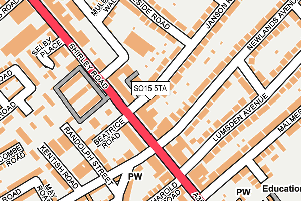 SO15 5TA map - OS OpenMap – Local (Ordnance Survey)