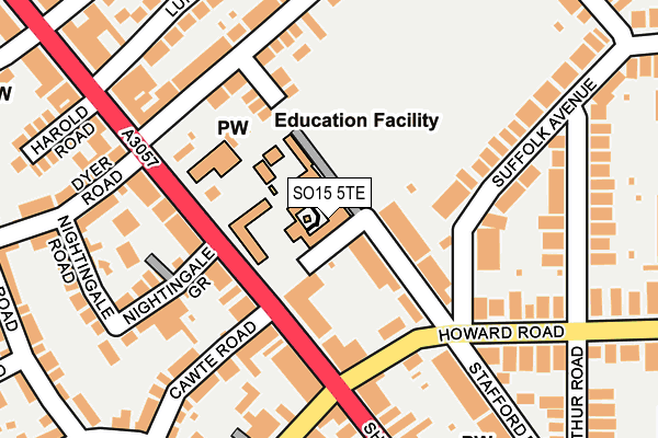 SO15 5TE map - OS OpenMap – Local (Ordnance Survey)