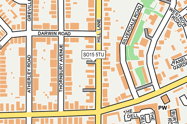 SO15 5TU map - OS OpenMap – Local (Ordnance Survey)