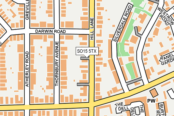 SO15 5TX map - OS OpenMap – Local (Ordnance Survey)