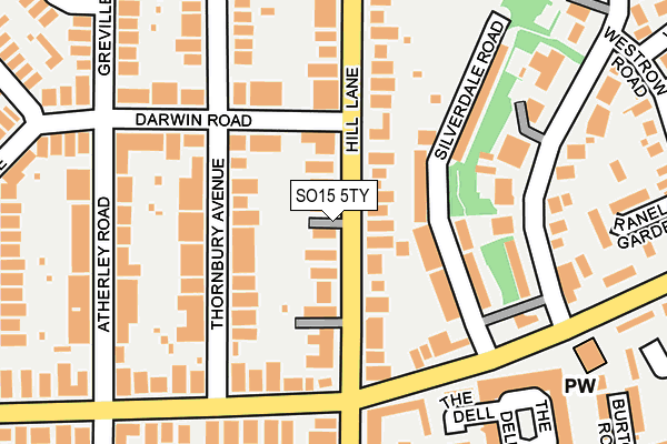 SO15 5TY map - OS OpenMap – Local (Ordnance Survey)