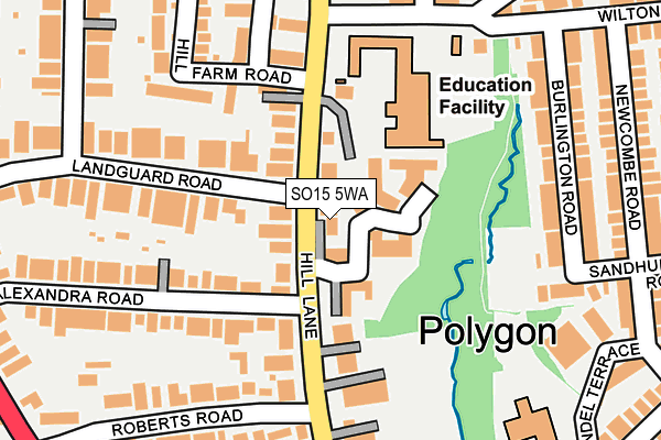 SO15 5WA map - OS OpenMap – Local (Ordnance Survey)