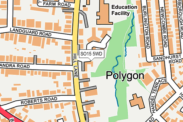 SO15 5WD map - OS OpenMap – Local (Ordnance Survey)