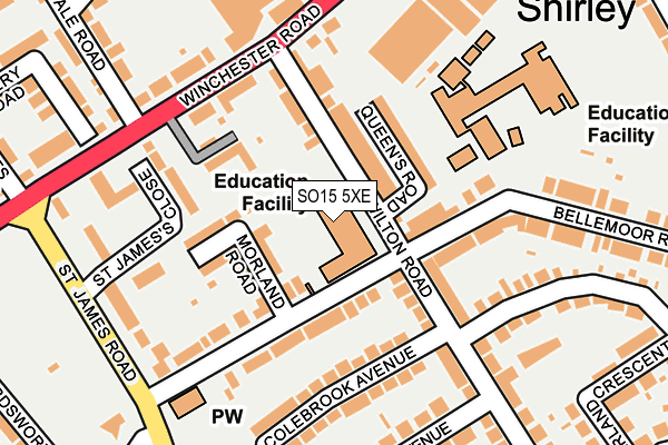 SO15 5XE map - OS OpenMap – Local (Ordnance Survey)