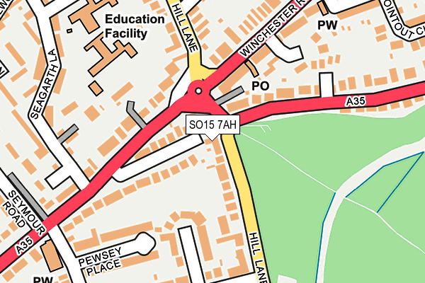 SO15 7AH map - OS OpenMap – Local (Ordnance Survey)