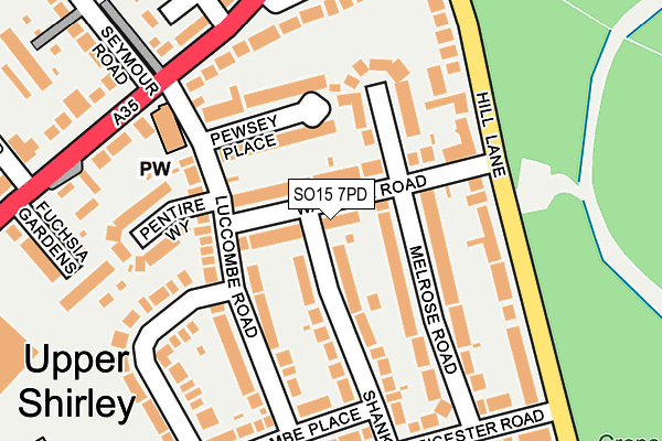 SO15 7PD map - OS OpenMap – Local (Ordnance Survey)