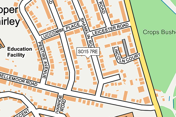 SO15 7RE map - OS OpenMap – Local (Ordnance Survey)