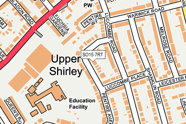 SO15 7RT map - OS OpenMap – Local (Ordnance Survey)