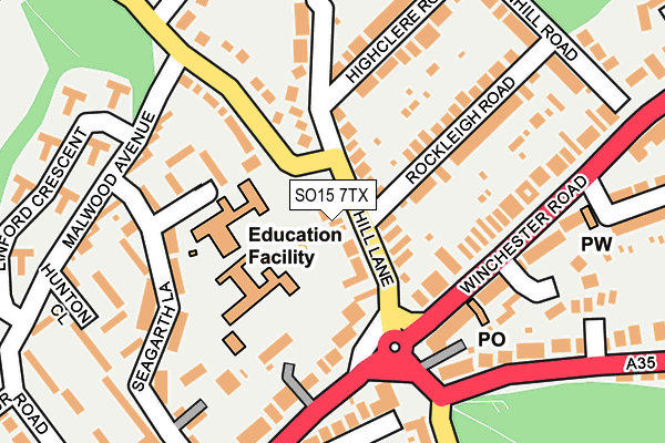 SO15 7TX map - OS OpenMap – Local (Ordnance Survey)