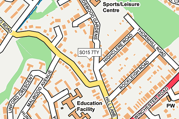 SO15 7TY map - OS OpenMap – Local (Ordnance Survey)