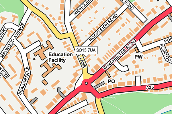 SO15 7UA map - OS OpenMap – Local (Ordnance Survey)