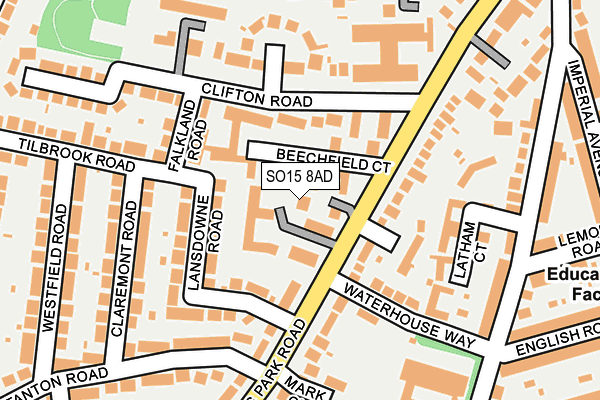 SO15 8AD map - OS OpenMap – Local (Ordnance Survey)