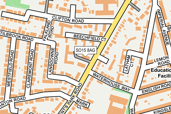 SO15 8AG map - OS OpenMap – Local (Ordnance Survey)