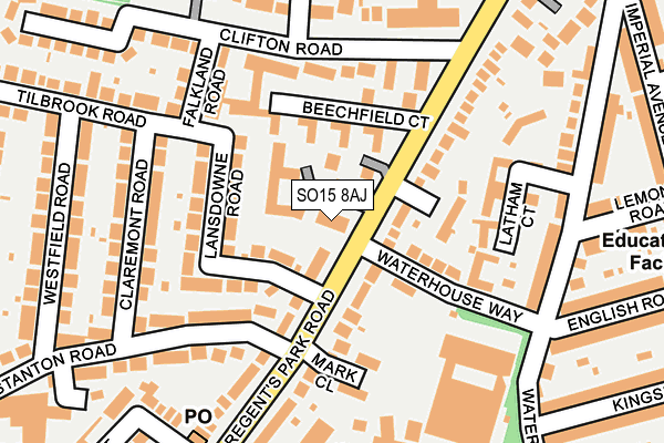 SO15 8AJ map - OS OpenMap – Local (Ordnance Survey)