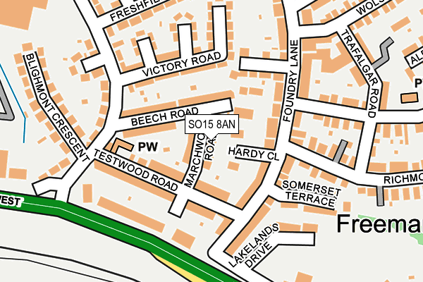 SO15 8AN map - OS OpenMap – Local (Ordnance Survey)