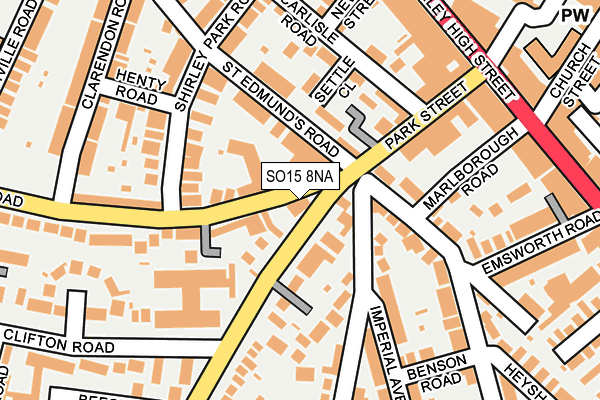 SO15 8NA map - OS OpenMap – Local (Ordnance Survey)