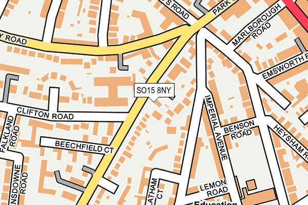 SO15 8NY map - OS OpenMap – Local (Ordnance Survey)