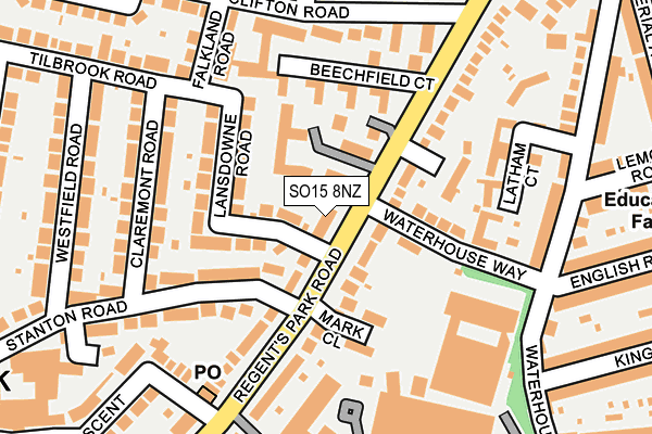 SO15 8NZ map - OS OpenMap – Local (Ordnance Survey)