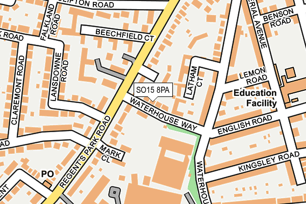 SO15 8PA map - OS OpenMap – Local (Ordnance Survey)