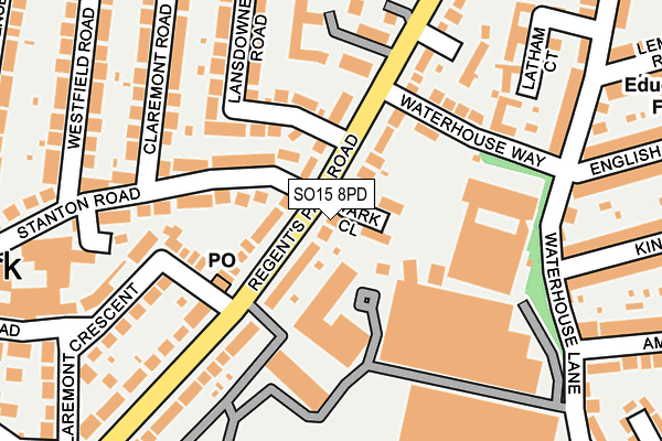 SO15 8PD map - OS OpenMap – Local (Ordnance Survey)