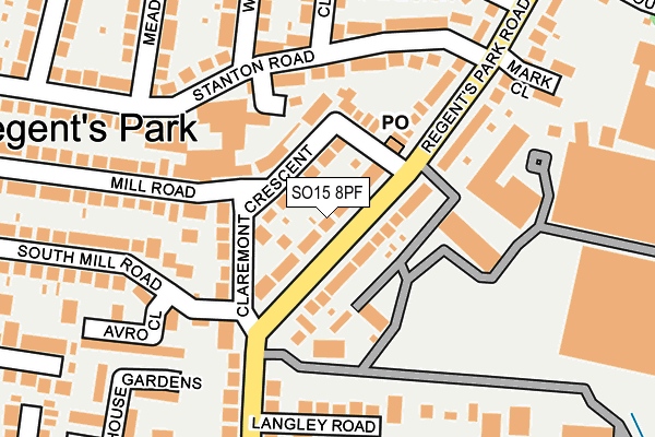 SO15 8PF map - OS OpenMap – Local (Ordnance Survey)