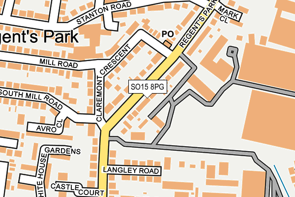 SO15 8PG map - OS OpenMap – Local (Ordnance Survey)