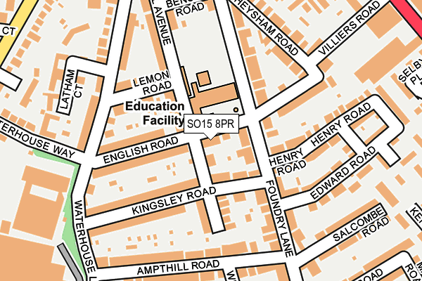 SO15 8PR map - OS OpenMap – Local (Ordnance Survey)
