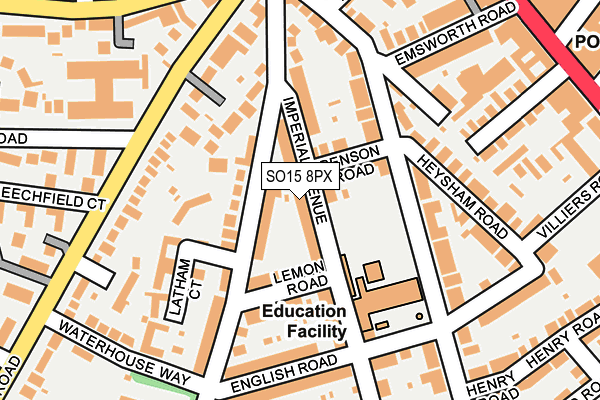SO15 8PX map - OS OpenMap – Local (Ordnance Survey)