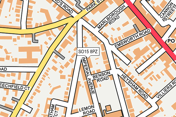 SO15 8PZ map - OS OpenMap – Local (Ordnance Survey)