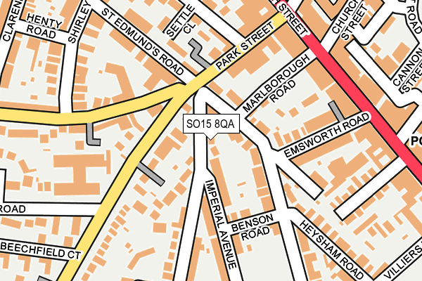 SO15 8QA map - OS OpenMap – Local (Ordnance Survey)