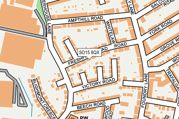 SO15 8QX map - OS OpenMap – Local (Ordnance Survey)