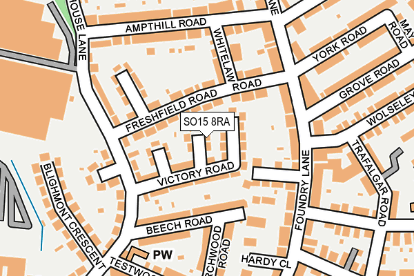 SO15 8RA map - OS OpenMap – Local (Ordnance Survey)