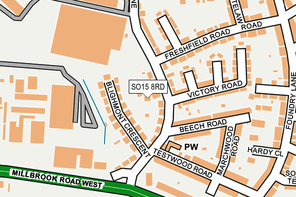 SO15 8RD map - OS OpenMap – Local (Ordnance Survey)