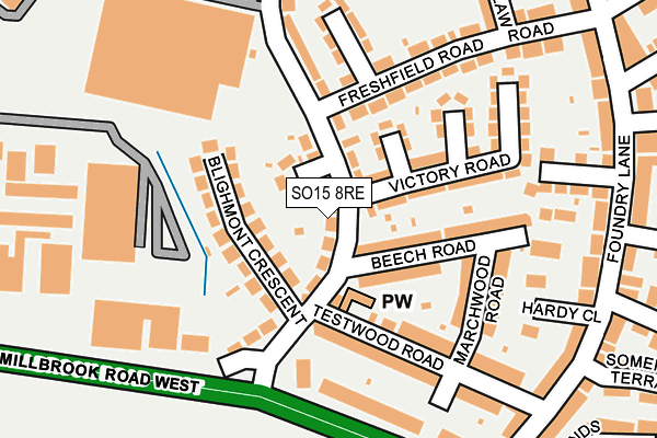 SO15 8RE map - OS OpenMap – Local (Ordnance Survey)