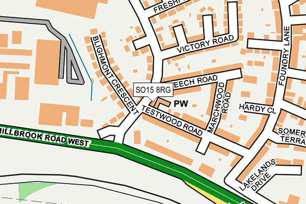 SO15 8RG map - OS OpenMap – Local (Ordnance Survey)