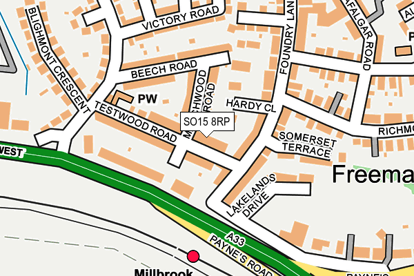 SO15 8RP map - OS OpenMap – Local (Ordnance Survey)