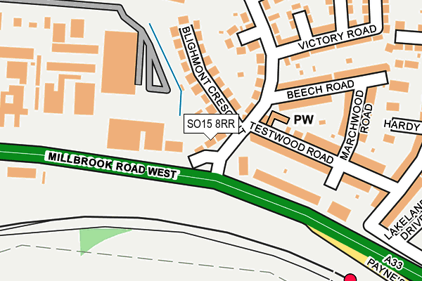 SO15 8RR map - OS OpenMap – Local (Ordnance Survey)