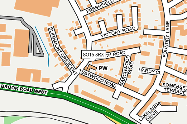 SO15 8RX map - OS OpenMap – Local (Ordnance Survey)