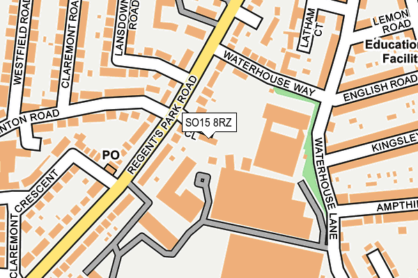 SO15 8RZ map - OS OpenMap – Local (Ordnance Survey)